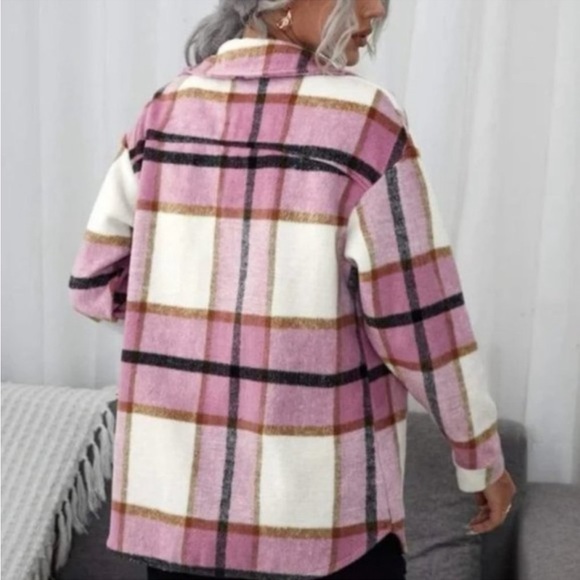 Pink shacket jacket flannel - Picture 4 of 8
